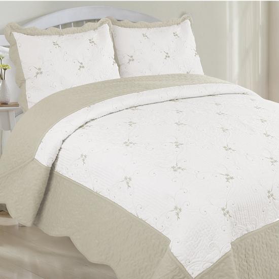 Barevné vyšívací přehoz na postel cxmirotex Set Queen Bedding