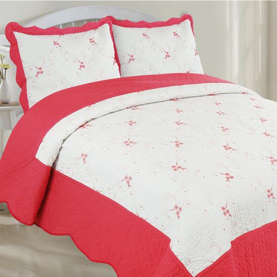 Barevné vyšívací přehoz na postel cxmirotex Set Queen Bedding
