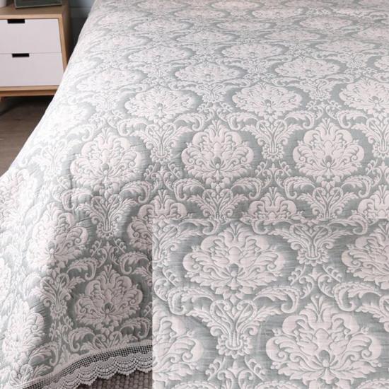 cxmicrotex Medailon Jacquard Quilt Přehoz s krajkovým zdobením