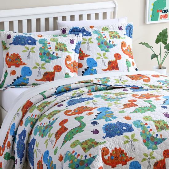 cxmicrotex Kids Twin Povlečení prošívaný přehoz na postel Dinosaurus